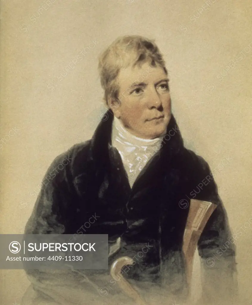 WALTER SCOTT BART (1771-1832) - NOVELISTA INGLES. Author: WILLIAM NICHOLSON. Location: GALERIA DE RETRATOS. Edinburgh. SCOTLAND.