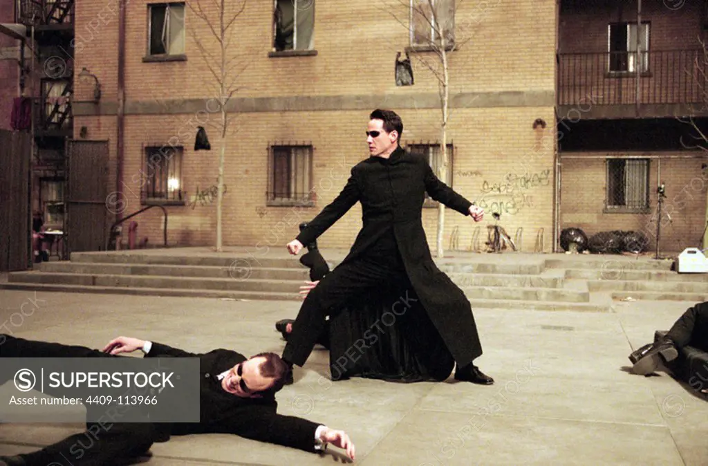 KEANU REEVES in THE MATRIX RELOADED (2003), directed by ANDY WACHOWSKI and LARRY WACHOWSKI.