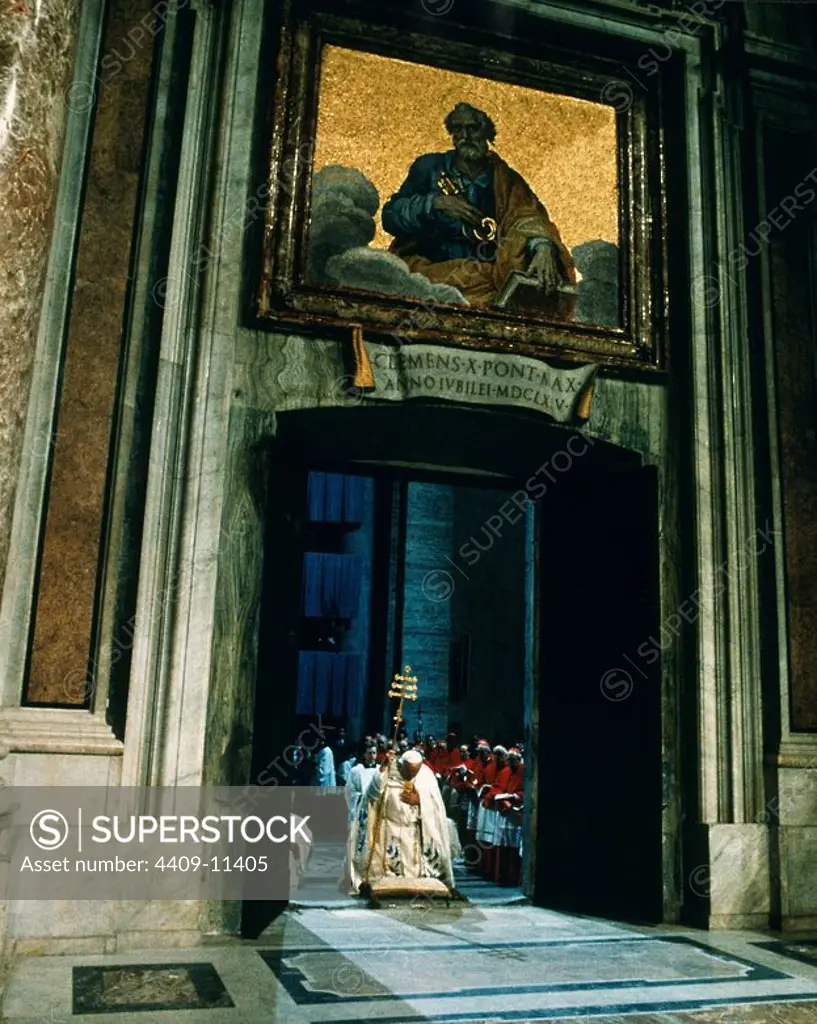 Jean Paul II prie à la Basilique Saint-Pierre.. Vatican. Location: BASILICA DE SAN PEDRO-INTERIOR. VATICANO. Pope John Paul II. APOSTLE PETER.