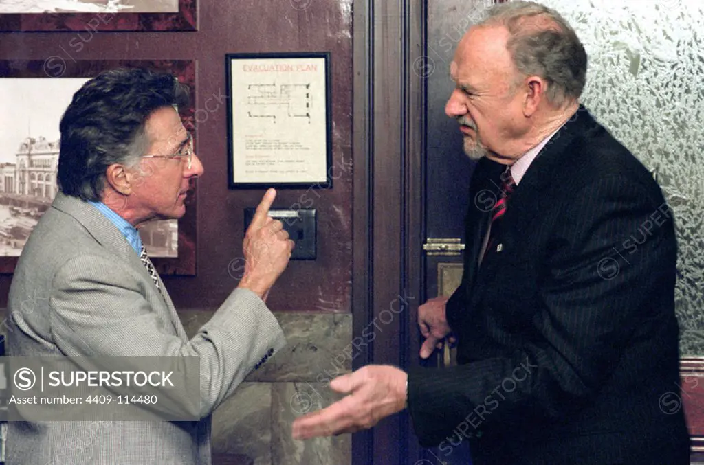 DUSTIN HOFFMAN and GENE HACKMAN in RUNAWAY JURY (2003), directed by GARY FLEDER. Copyright: Editorial use only. No merchandising or book covers. This is a publicly distributed handout. Access rights only, no license of copyright provided. Only to be reproduced in conjunction with promotion of this film.