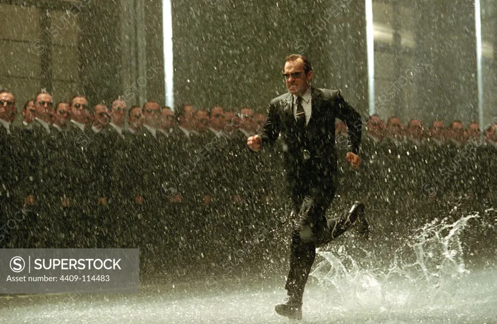 HUGO WEAVING in THE MATRIX REVOLUTIONS (2003), directed by ANDY WACHOWSKI and LARRY WACHOWSKI.