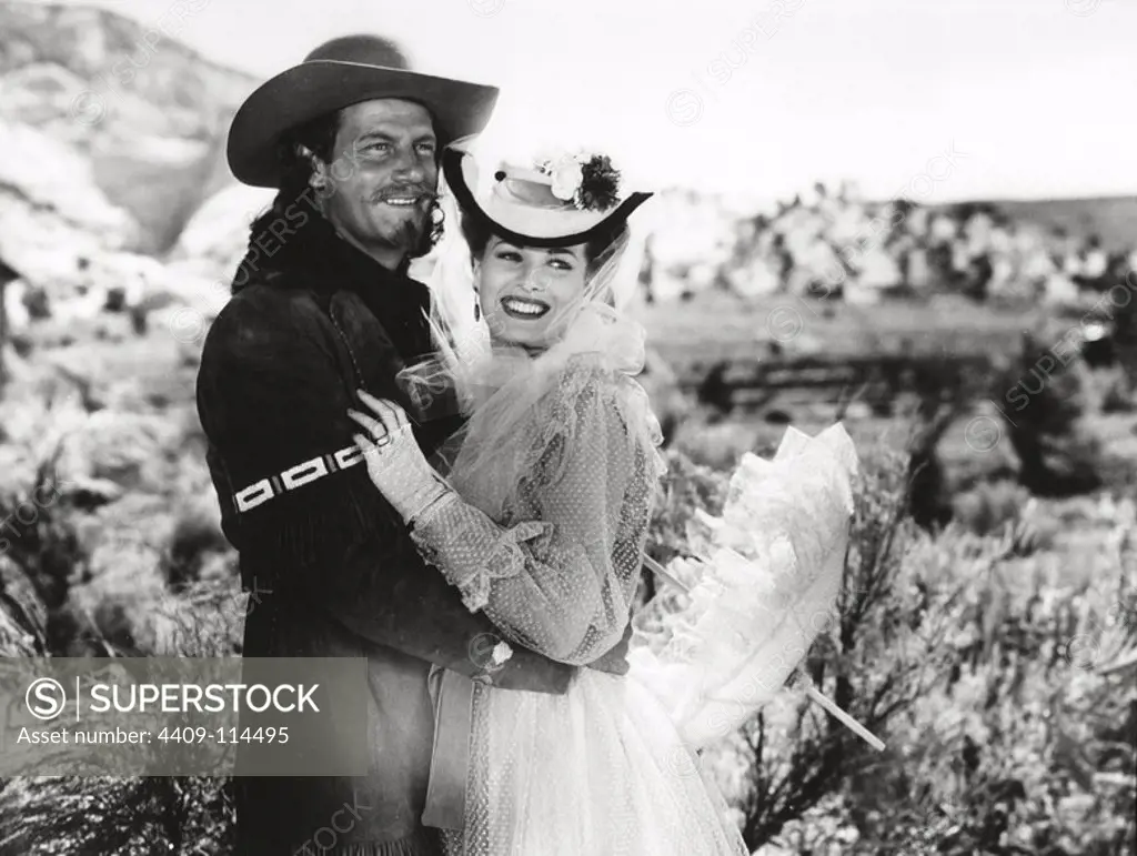 MAUREEN O'HARA and JOEL MCCREA in BUFFALO BILL (1944), directed by WILLIAM A. WELLMAN.