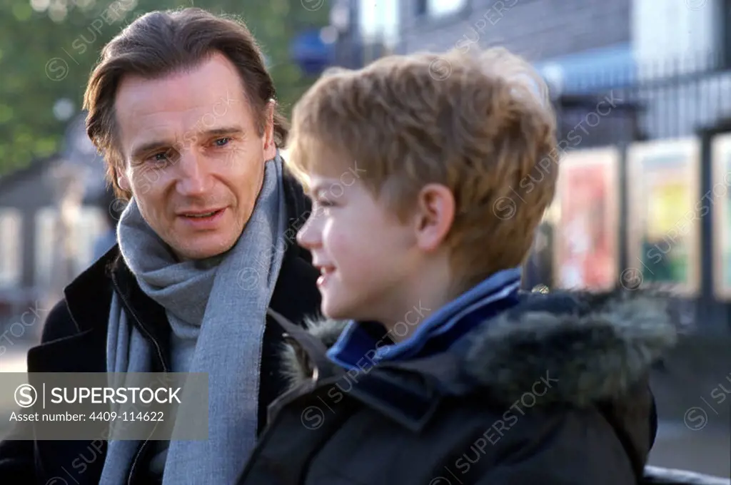 LIAM NEESON and THOMAS SANGSTER in LOVE ACTUALLY (2003), directed by RICHARD CURTIS.