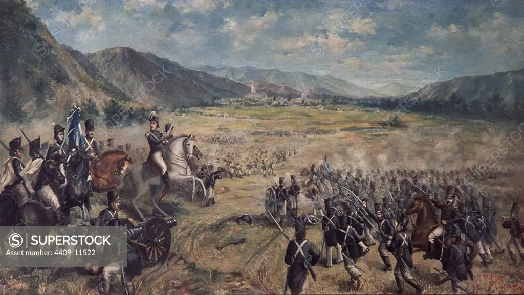 'Battle of Salta', 1908, Oil on canvas, 190 x 294 cm. Author: PAPI ARISTINE. Location: LEGISLATURA PROVINCIAL. SALTA.