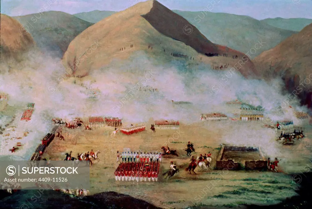 BATALLA DE AYACUCHO EL 9 DE DICIEMBRE DE 1824. Author: AGUIRRE TEOFILO. Location: MUSEO NACIONAL DE HISTORIA. Lima.