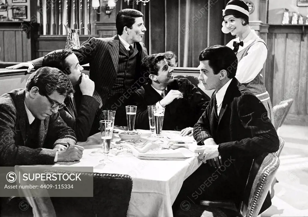 BERT CONVY, GEORGE HAMILTON, LESTER SWEYD, TEDDY MANSON and OLIVER FISHER in ACT ONE (1963), directed by DORE SCHARY.