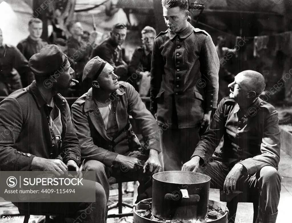 LEW AYRES and SLIM SUMMERVILLE in ALL QUIET ON THE WESTERN FRONT (1930), directed by LEWIS MILESTONE.