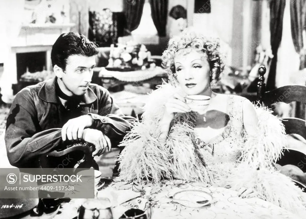 JAMES STEWART and MARLENE DIETRICH in DESTRY RIDES AGAIN (1939), directed by GEORGE MARSHALL.