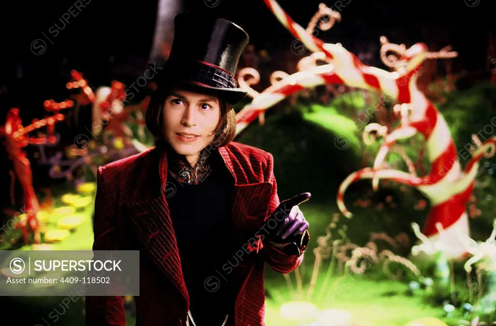 JOHNNY DEPP in CHARLIE AND THE CHOCOLATE FACTORY (2005), directed by TIM BURTON.