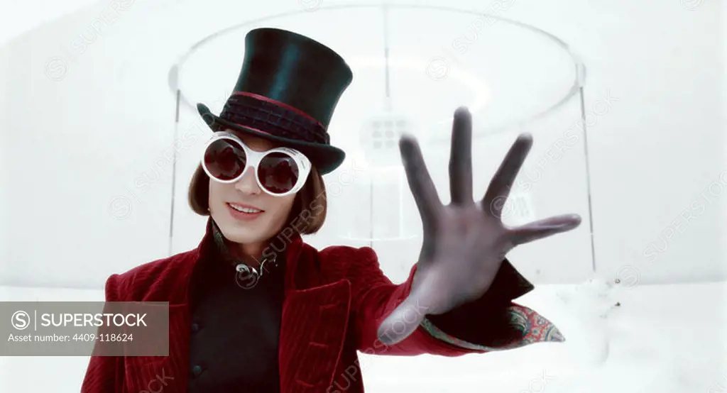 JOHNNY DEPP in CHARLIE AND THE CHOCOLATE FACTORY (2005), directed by TIM BURTON.