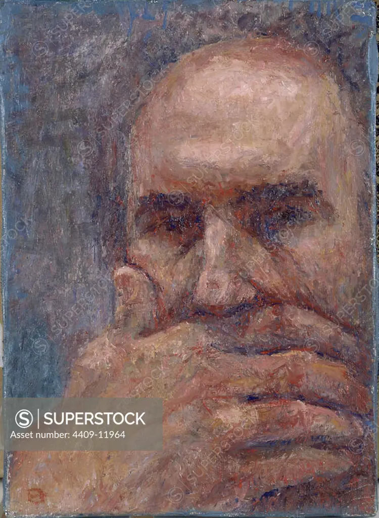 'Self-portrait', 1978, Oil on canvas, 22 x 16 cm. Author: EDUARDO CHILLIDA. Location: PRIVATE COLLECTION.
