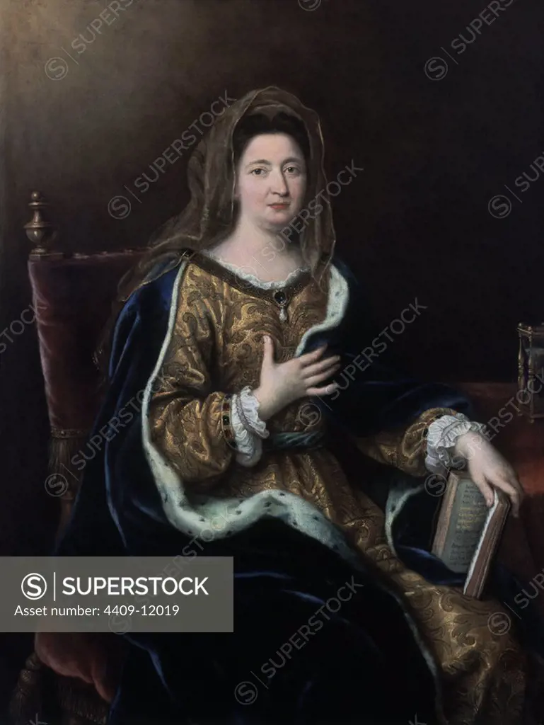 Portrait of Francoise d'Aubigne, the Marquise of Maintenon - 17th century - 130x96 cm - oil on canvas - French Baroque. Author: Pierre Mignard. Location: MUSEO PALACIO. Versailles. France. LUIS XIV DE FRANCIA ESPOSA. MAINTENON MARIA DE.