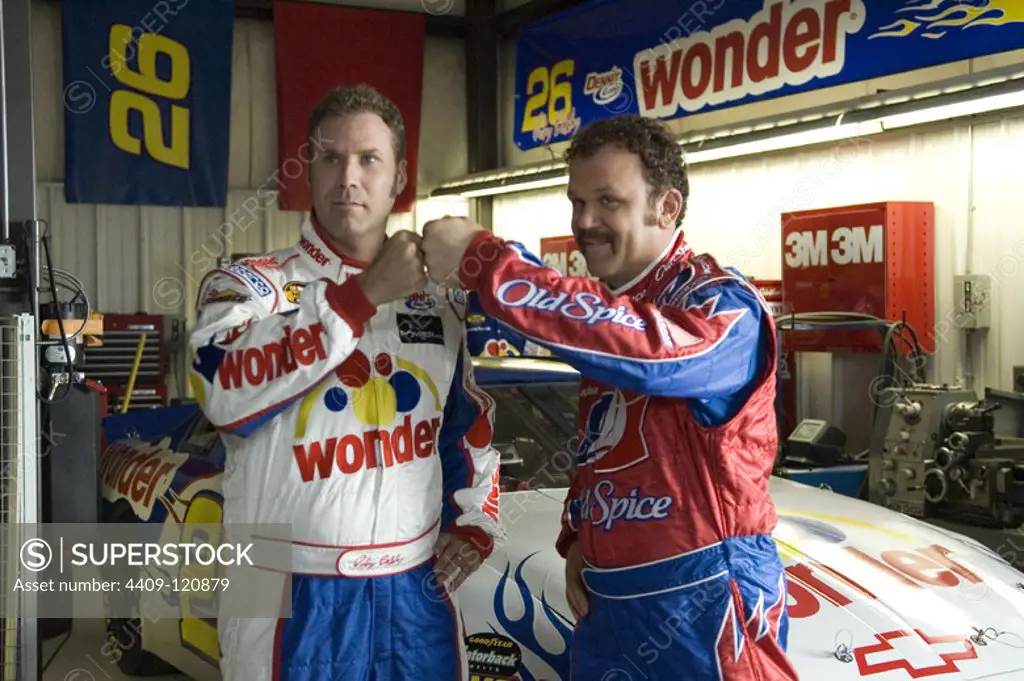 JOHN C. REILLY and WILL FERRELL in TALLADEGA NIGHTS: THE BALLAD OF RICKY BOBBY (2006), directed by ADAM MCKAY.