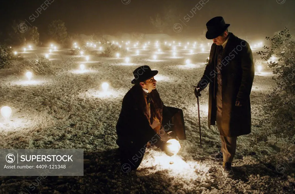 ANDY SERKIS and MICHAEL CAINE in THE PRESTIGE (2006), directed by CHRISTOPHER NOLAN.