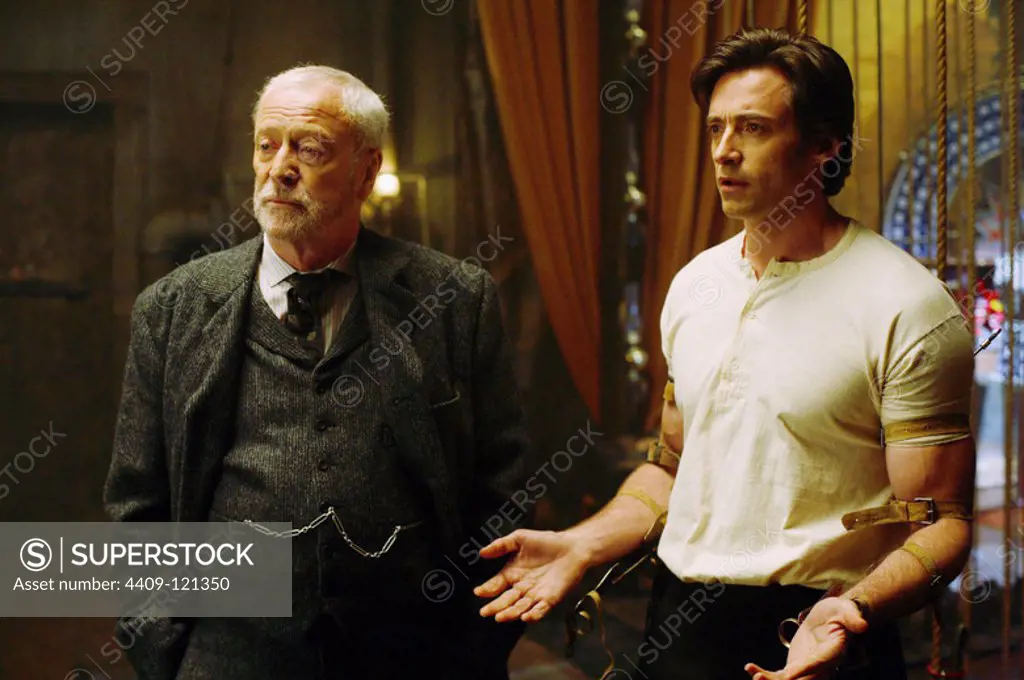MICHAEL CAINE and HUGH JACKMAN in THE PRESTIGE (2006), directed by CHRISTOPHER NOLAN.