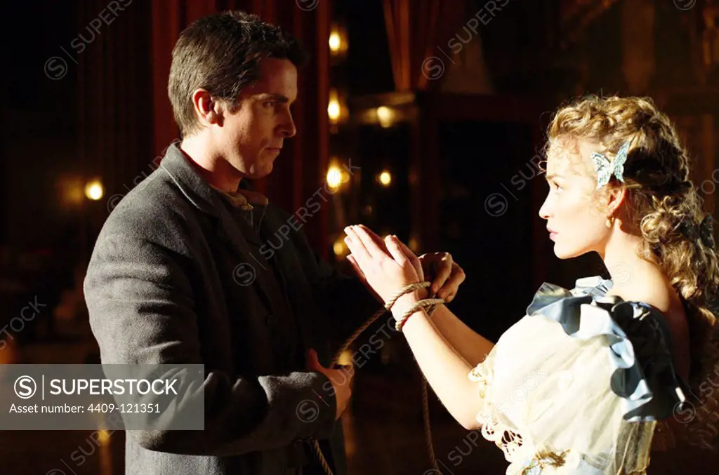 CHRISTIAN BALE and PIPER PERABO in THE PRESTIGE (2006), directed by CHRISTOPHER NOLAN.