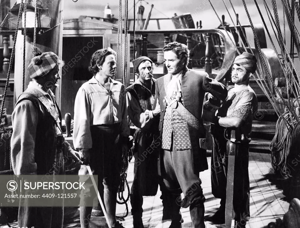 LOUIS HAYWARD and JOHN SUTTON in CAPTAIN PIRATE (1952), directed by RALPH MURPHY.