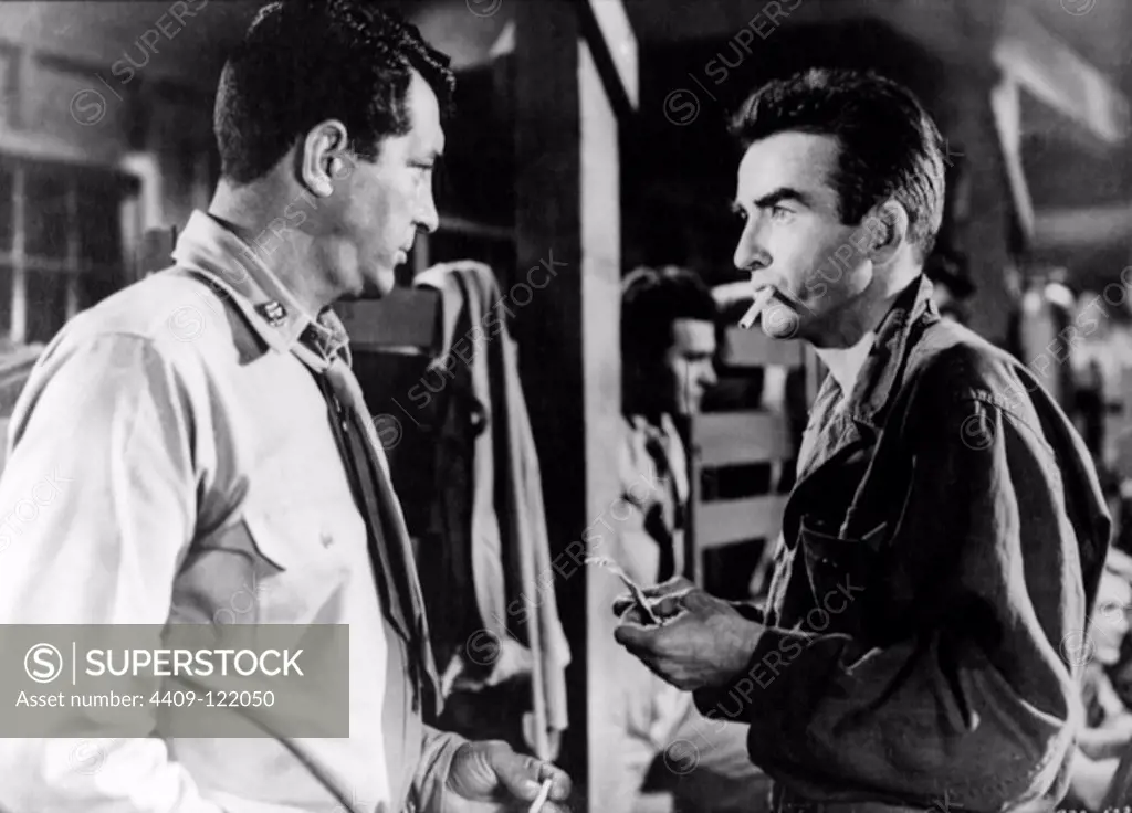 DEAN MARTIN and MONTGOMERY CLIFT in THE YOUNG LIONS (1958), directed by EDWARD DMYTRYK.