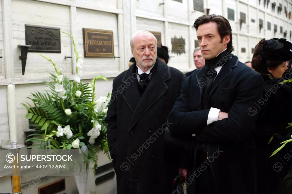 MICHAEL CAINE and HUGH JACKMAN in THE PRESTIGE (2006), directed by CHRISTOPHER NOLAN.