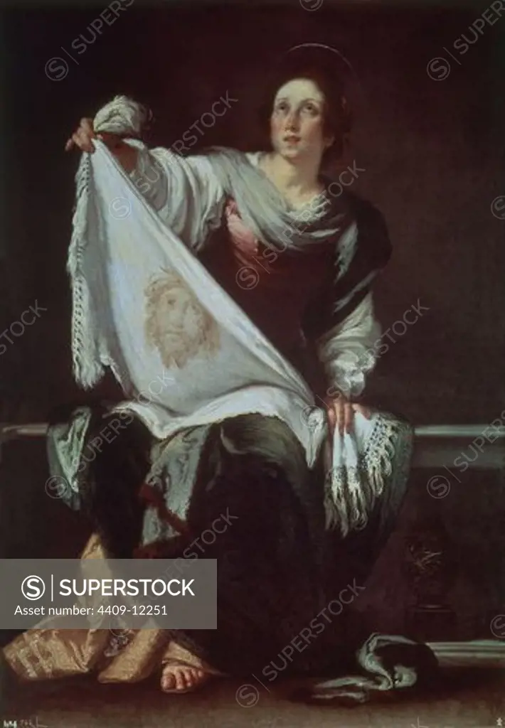 St. Veronica - 1625/30 - 168x118 cm - oil on canvas - italian baroque - NP 354. Author: STROZZI, BERNARDO. Location: MUSEO DEL PRADO-PINTURA, MADRID, SPAIN. Also known as: LA VERONICA.