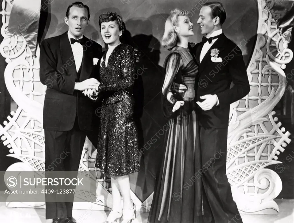 BING CROSBY, FRED ASTAIRE and MARJORIE REYNOLDS in HOLIDAY INN (1942), directed by MARK SANDRICH.