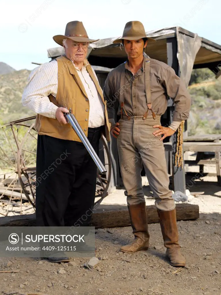 ERNEST BORGNINE and LOU DIAMOND PHILLIPS in TRAIL TO HOPE ROSE, THE-TV (2004), directed by DAVID S. CASS SR.