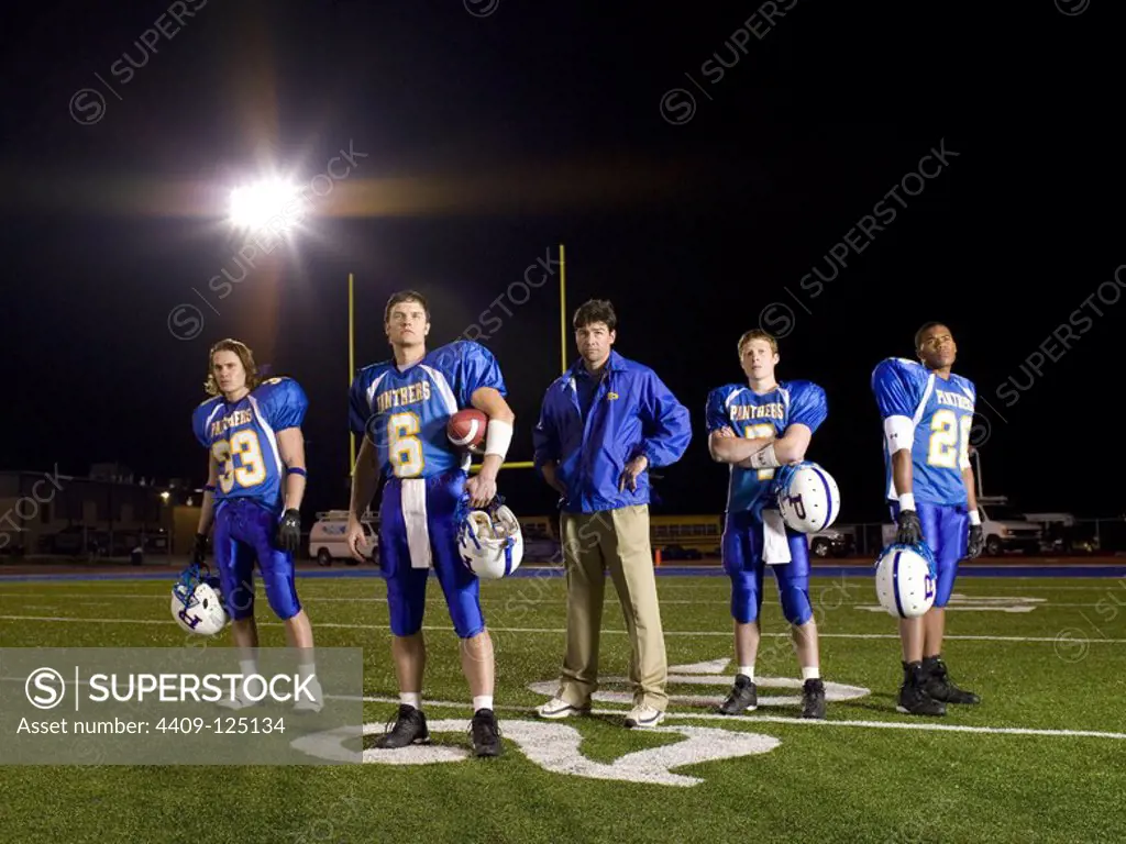 KYLE CHANDLER, SCOTT PORTER, TAYLOR KITSCH, ZACH GILFORD and GAIUS CHARLES in FRIDAY NIGHT LIGHTS (2006), directed by PETER BERG.