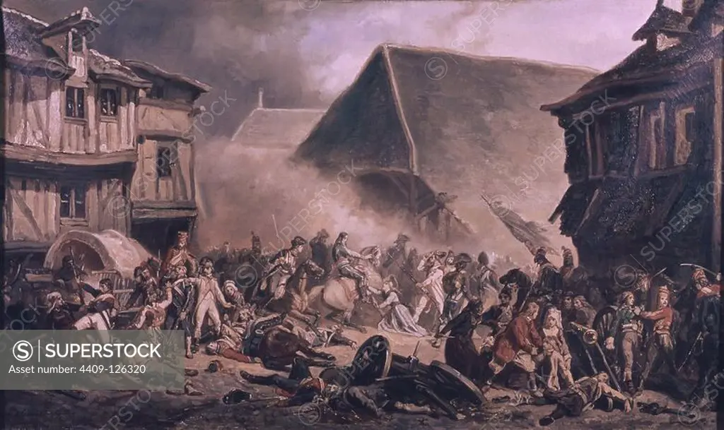 BATALLA DE LE MANS EL 12 DE DICIEMBRE DE 1793 - 1850 - OLEO/LIENZO. Author: Jean Sorieul. Location: PRIVATE COLLECTION.