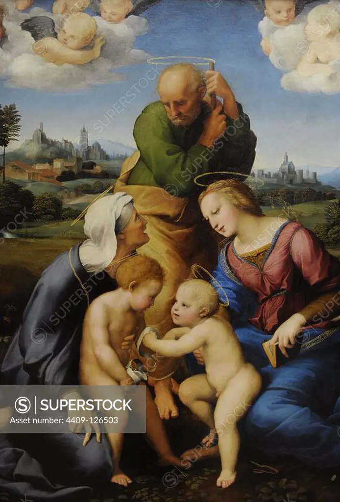 Raphael (1483Ð 1520) was an Italian painter. Canigiani Holy Family or Canigiani Madonna. 1507-1508. High Renaissance. Alte Pinakothek. Munich. Germany.