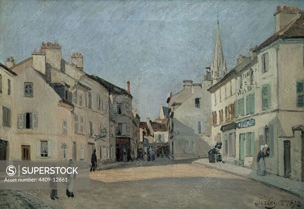 PLAZA DE ARGENTEUIL-1872 46x65. Author: ALFRED SISLEY. Location: MUSEE D'ORSAY. France.