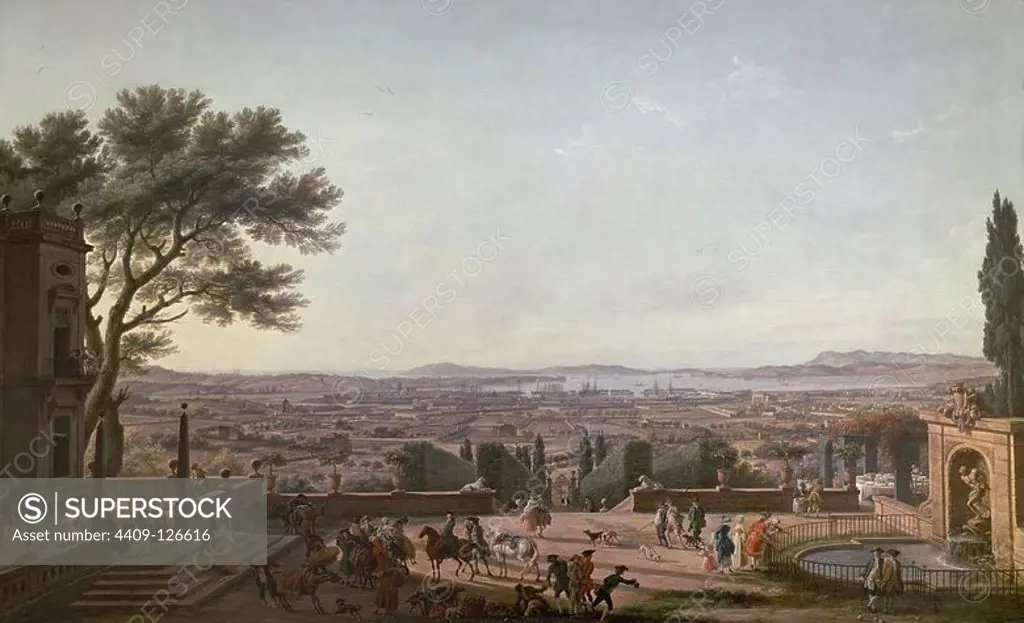 City and Port of Toulon - 1756 - 165 x 263 cm - oil on canvas. Author: CLAUDE JOSEPH VERNET (1714-1789). Location: LOUVRE MUSEUM-PAINTINGS. France.
