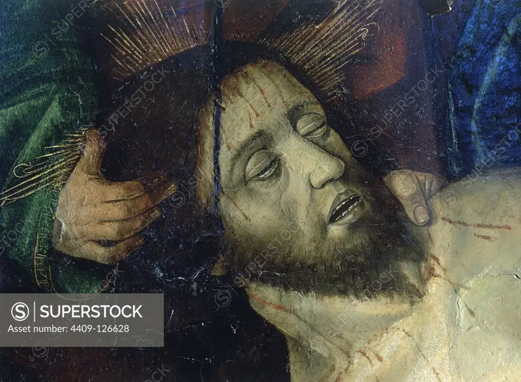'La quinta angustia (detail)', ca. 1492, Oil on panel. Author: FRANCISCO CHACON. Location: MUSEUM OF FINE ARTS. GRANADA. SPAIN. JESUS. CRISTO MUERTO. JESUS MUERTO.