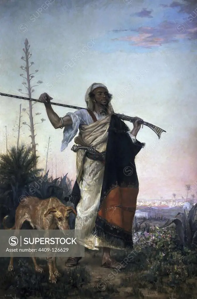 'Moro del sur', 1881, Oil on canvas, 201 x 139 cm, P6045. Author: RICARDO MADRAZO Y GARRETA. Location: CASON DEL BUEN RETIRO-PINTURA. MADRID. SPAIN.