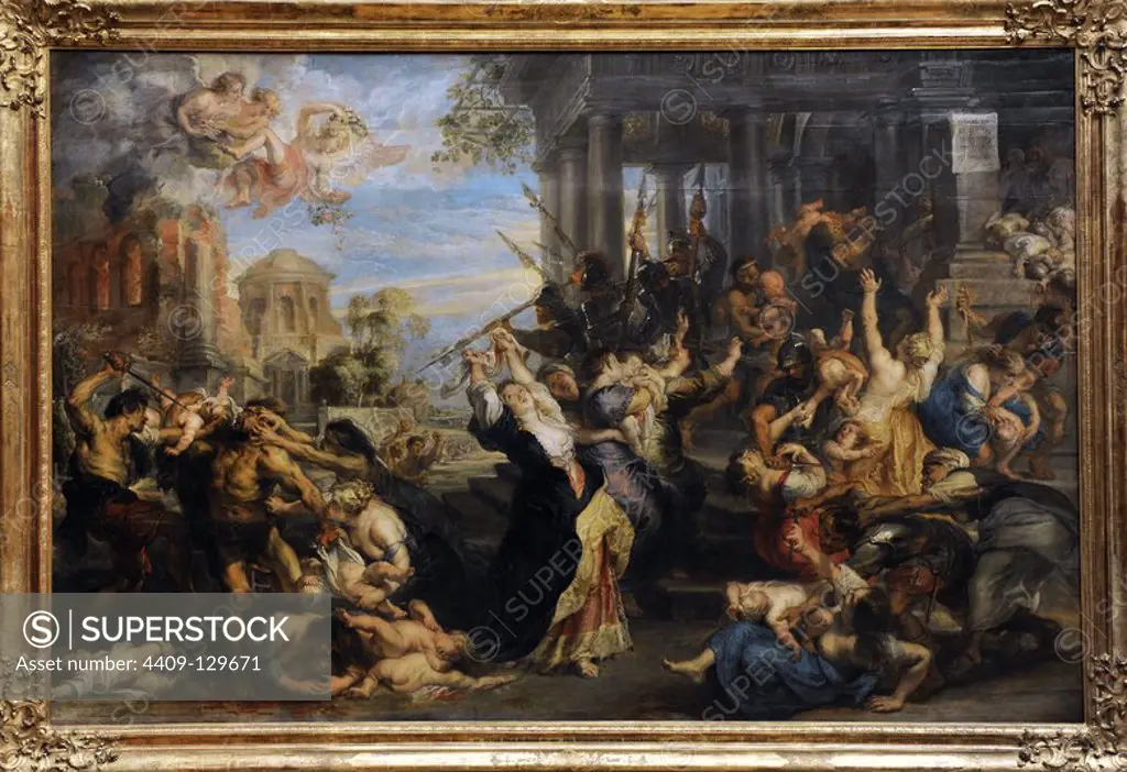 Peter Paul Rubens (1577-1640). German-born Flemish Baroque painter. Massacre of the Innocents, 1635-40. Version Pinakothek. Munich. Germany.