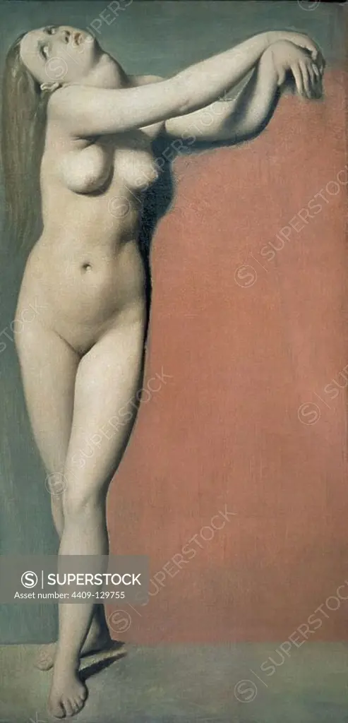 Angelique - ca. 1819 - 84,5x42,5 cm - oil on canvas. Author: JEAN AUGUSTE DOMINIQUE INGRES. Location: LOUVRE MUSEUM-PAINTINGS. France. Angelica.
