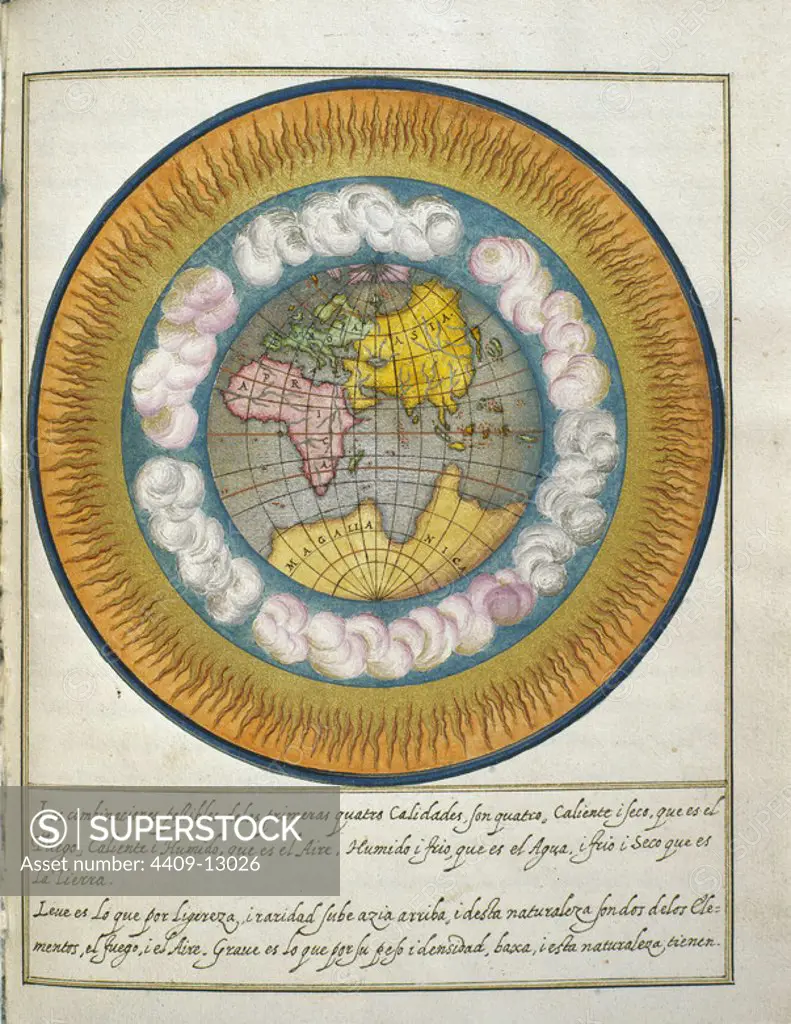 DESCRIPTION OF THE UNIVERSE - FOL 24 - 1611/1619. Author: JUAN BAUTISTA LAVANHA. Location: BIBLIOTECA NACIONAL-COLECCION. MADRID. SPAIN.