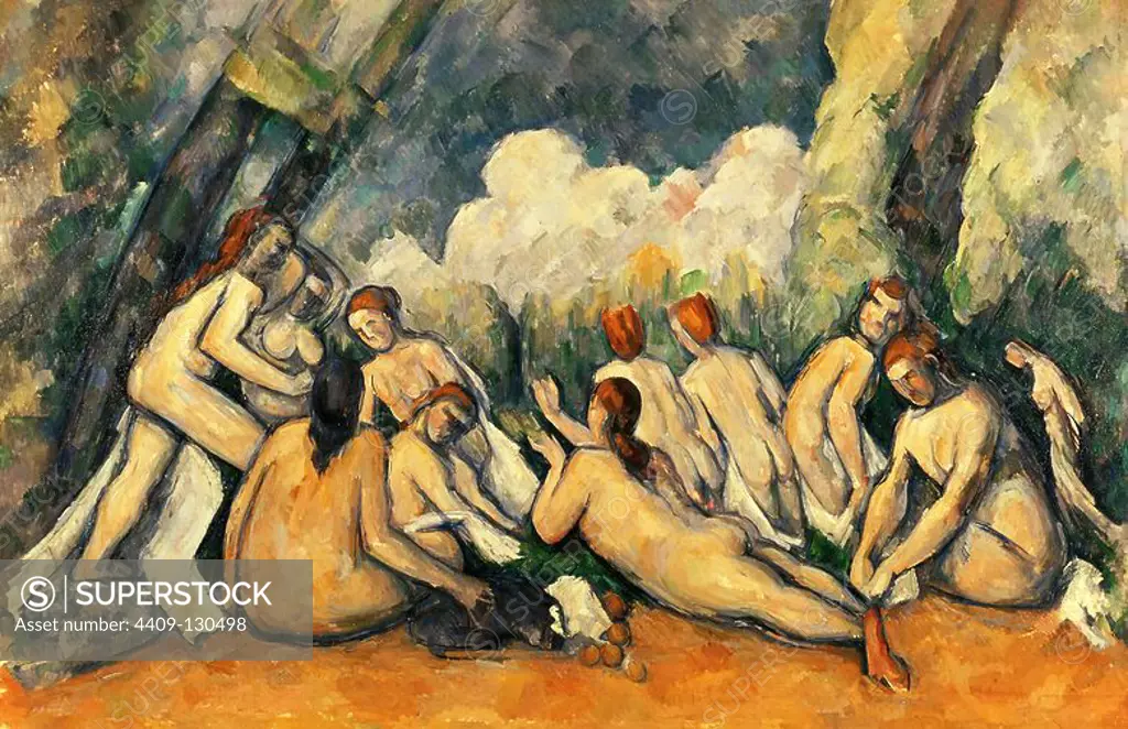 Paul Cézanne / 'Bathers', 1900-1906, Oil on canvas, 127.2 x 196.1 cm, NG 6359. Museum: NATIONAL GALLERY, LONDRES, UK.