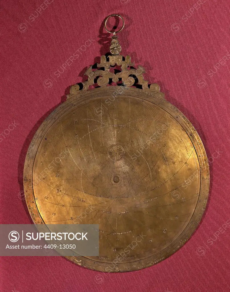 Astrolabe disk (mater) - 16th CENTURY. Author: ROJAS JUAN DE SIGLO XVI. Location: MUSEO NAVAL / MINISTERIO DE MARINA. MADRID. SPAIN.