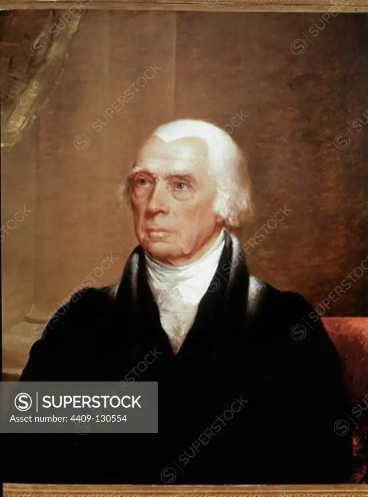Chester Barding / 'James Madison, fourth president of USA', Oil on canvas. Artwork also known as: James Madison, cuarto presidente de los Estados Unidos. Museum: NATIONAL GALLERY.