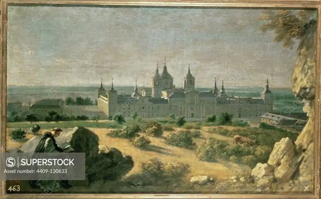 Michel-Ange Houasse / 'View of El Escorial', 1720-1722, Oil on canvas, 50 x 82 cm, P02269. Artwork also known as: Vista del Monasterio de El Escorial. Museum: Museo del Prado, Madrid.