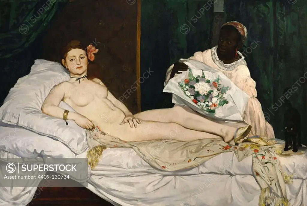 Édouard Manet / 'Olympia', 1863, Oil on canvas, 130 × 190 cm. Museum: MUSEE D'ORSAY, BUDAPEST, France.