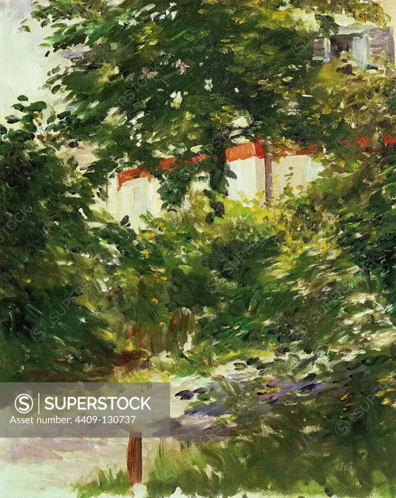 Édouard Manet / 'A Corner of the Garden in Rueil', 1882, Oil on canvas, 61 × 50 cm. Museum: Musee Des Beaux Arts, DIJON, France.