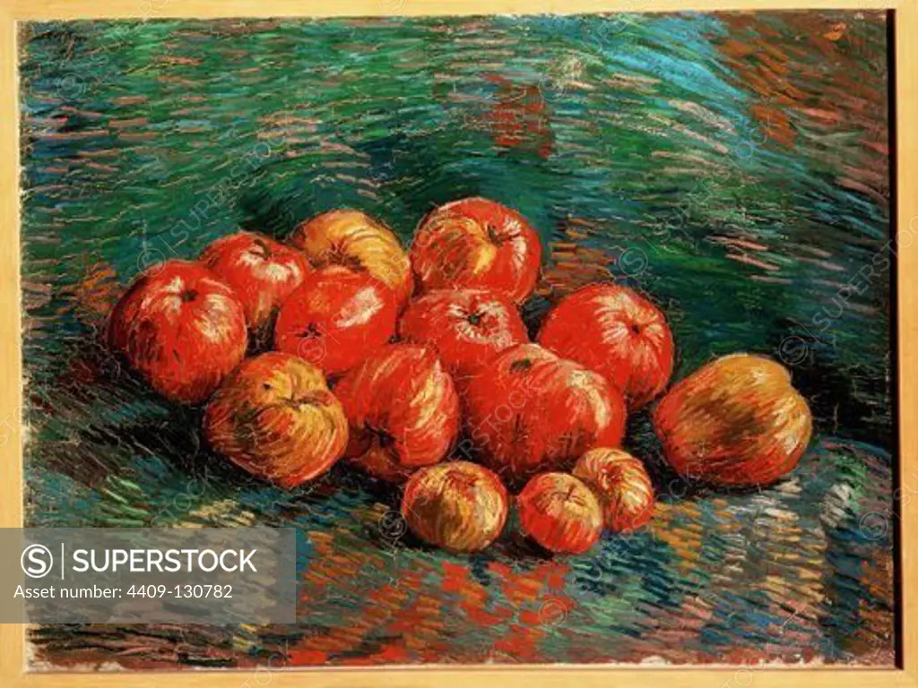 Vincent Van Gogh / 'Still Life with Apples', 1887-1888, Oil on canvas, 46 x 61,5 cm. Artwork also known as: Bodegón con manzanas. Museum: MUSEO DE BELLAS ARTES.