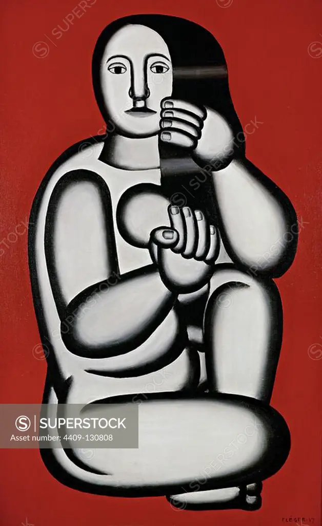 Fernand Léger / 'Nude on a Red Background', 1927, Oil on canvas. Museum: HIRSHHORN MUSEUM, Amsterdam, USA.