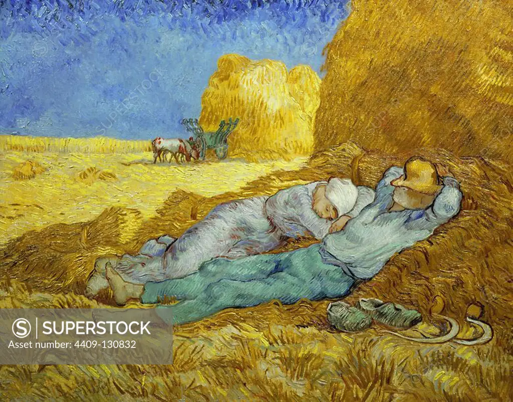 Vincent Van Gogh / 'The Siesta (after Millet)', 1889-1890, Oil on canvas, 73 x 91 cm. Museum: MUSEE D'ORSAY, BUDAPEST, France.