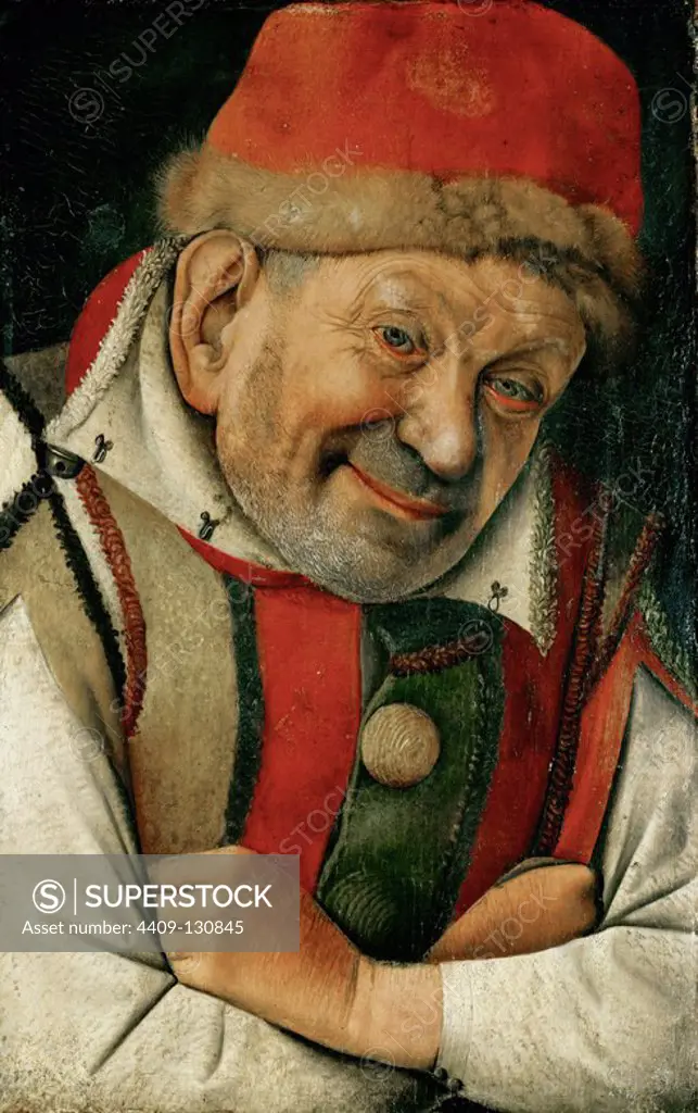 Jean Fouquet / 'Portrait of the Ferrara Court Jester Gonella', 1447-1450, Oil on wood, 36 x 24 cm. Museum: KUNSTHISTORISCHES MUSEUM, VIENA, AUSTRIA.