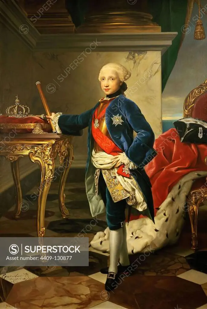 Anton Rafael Mengs / 'Ferdinand IV, King of Naples and the Two Sicilies', 1760, Oil on canvas, 179 x 130 cm, P02190. Museum: MUSEO DEL PRADO, MADRID, SPAIN. Author: ANTON RAPHAEL MENGS. FERDINAND I OF THE TWO SICILIES.