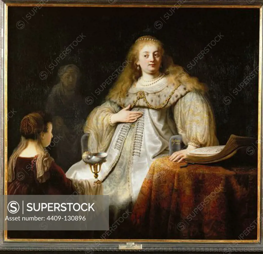 Rembrandt Harmenszoon van Rijn / 'Judith at the banquet of Holofernes, 1634, Oil on canvas, 143 x 154.7 cm, P02132. Artwork also known as: Judit en el banquete de Holofernes. Museum: MUSEO DEL PRADO.