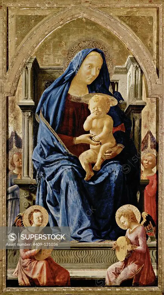 Masaccio / 'Madonna and Child', 1426, Tempera on panel, 135.5 x 75 cm. Museum: NATIONAL GALLERY, LONDRES, UK. JESUS. VIRGIN MARY.