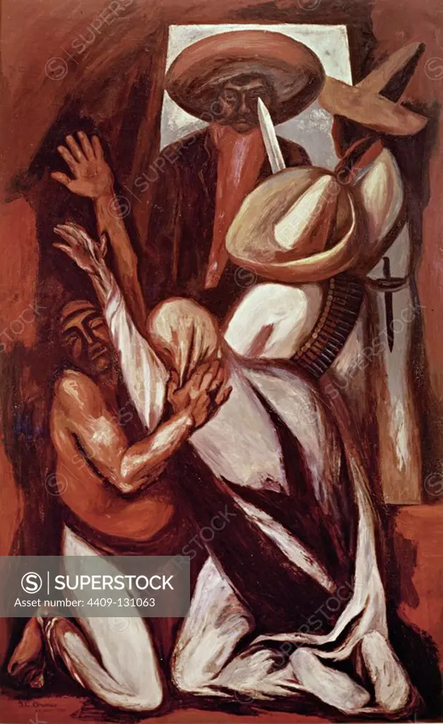 José Clemente Orozco / 'Emiliano Zapata', 1930, Oil on canvas. Museum: The Chicago Art Institute, Chicago, USA.
